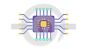 Advanced Data Processor or Microchip System, vector design Generative AI