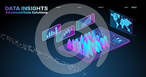Advanced data visualization tools showcasing global trends and analytics on a digital interface