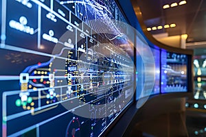 Advanced Digital Control System Displays in Modern Control Room