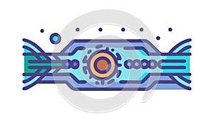 Advanced digital core, technological infrastructure and data processing, vector design Generative AI