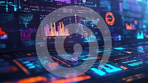 An advanced digital dashboard displaying real-time analytics and graphical data