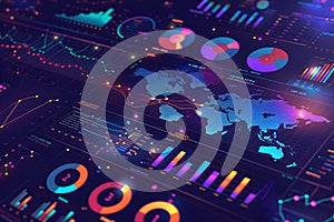 Advanced digital data dashboard with global analysis