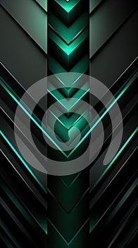 Advanced Digital Geometric Technology Green and Black Background
