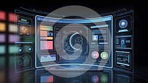 Advanced digital interface displaying multiple data streams