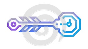 Advanced Digital Solution Key, Future Access, vector design Generative AI