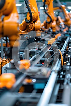 Advanced Drone Production Line with Engineers Monitoring Quality Using Cutting-Edge Technology photo