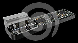 Advanced electronic device internal mechanism view