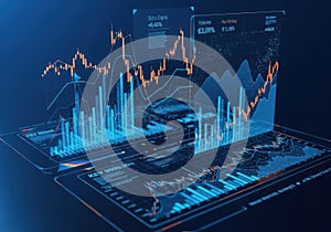 Advanced financial data visualization on high-tech screens