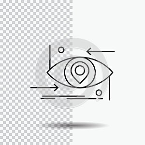 Advanced, future, gen, science, technology, eye Line Icon on Transparent Background. Black Icon Vector Illustration