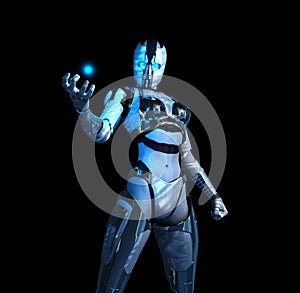 Advanced futuristic cyborg soldier