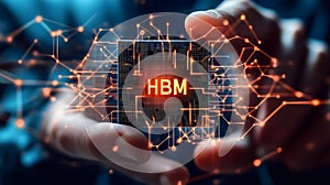 Advanced HBM Chip Technology in Scientist's Hand, Representing High-Bandwidth Memory Innovation_5