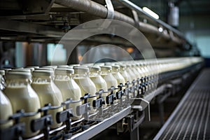Advanced industrial machinery at a state-of-the-art dairy production plant - where precision meets automation
