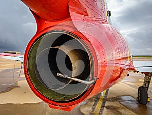 Advanced jet trainer CASA C-101 Aviojet engine rear perspective view photo