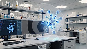 Advanced Lab with Futuristic Molecular Visualization