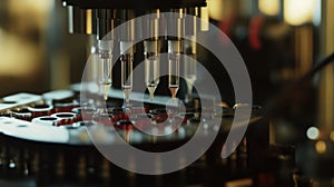 Advanced laboratory equipment analyzing samples