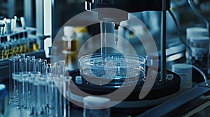 Advanced laboratory equipment analyzing samples precisely