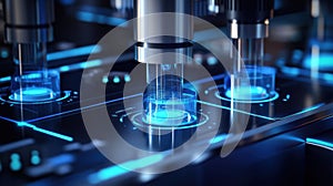 Advanced laboratory equipment analyzing samples with precision