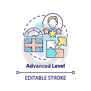 Advanced level concept icon