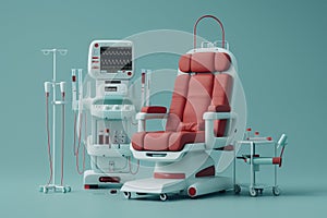 Advanced Medical Device With Red Seat