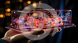 Advanced medical diagnostics: holographic precision. Created with Generative AI photo
