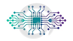 Advanced Microchip: Complex Circuitry & Processing, vector design Generative AI