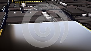 Advanced Microchip and Integrated Circuit Technology Background 3d render