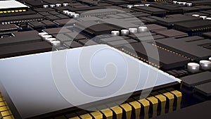Advanced Microchip and Integrated Circuit Technology Background 3d render