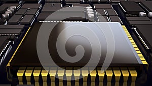 Advanced Microchip and Integrated Circuit Technology Background 3d render