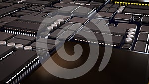 Advanced Microchip and Integrated Circuit Technology Background 3d render