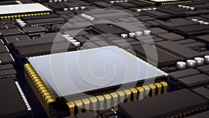 Advanced Microchip and Integrated Circuit Technology Background 3d render