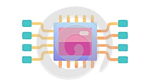 Advanced Microchip Processor, High-Tech Computing Core, vector design Generative AI