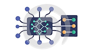 Advanced Microchip Processor Icon, CPU Computing Power, vector design Generative AI
