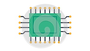 Advanced Microchip Processor Icon for Technology Computing, vector design Generative AI