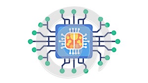 Advanced Microchip Processor, Smart Technology, vector design Generative AI