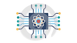 Advanced Microchip and Quantum Computing Processor Core, vector design Generative AI