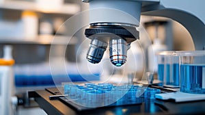 Advanced Microscopy Research Equipment in a Laboratory