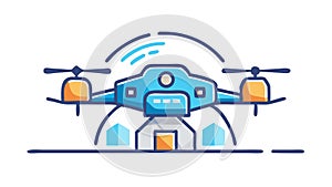 Advanced Modern Drone with Integrated Camera, Technology, vector design Generative AI