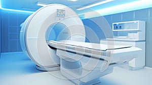 advanced mri or ct scan medical diagnosis machine at hospital lab. ai generative
