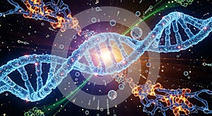 Advanced nanotechnology visualization of dna double helix and molecular structures