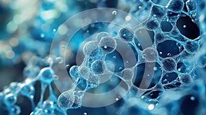 Advanced nanotechnology visualized as microscopic machines repairing damaged tissues