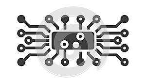 Advanced Processor Chip. High-Performance Computing, vector design Generative AI