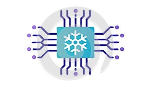 Advanced Processor Icon: CPU, Microchip, High-Tech Computing, vector design Generative AI