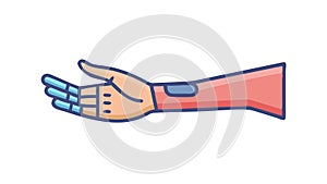 Advanced Prosthetic Arm, Bionic Limb Technology, vector design Generative AI