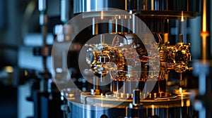 Advanced quantum computing core with intricate details