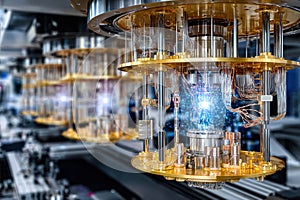 Innovative quantum computer technology showcased in a modern laboratory setting
