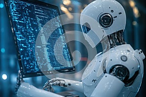 Advanced Robot Programming on Futuristic Screen