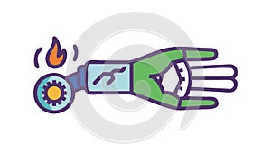 Advanced Robotic Arm, Cybernetic Technology Device Vector, vector design Generative AI