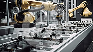 Advanced Robotic Arm Operating on a Manufacturing Assembly Line