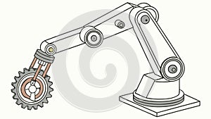 Advanced Robotic Arm, Precision Engineering Automation, vector design Generative AI