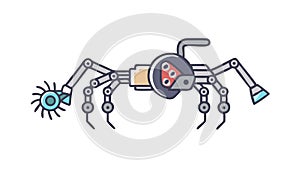 Advanced robotic arm, symbolizing automation, industry, or future tech. vector design Generative AI